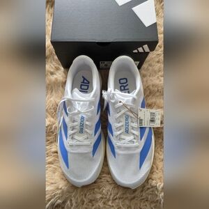 Adidas Adizero White and Blue Running Shoes